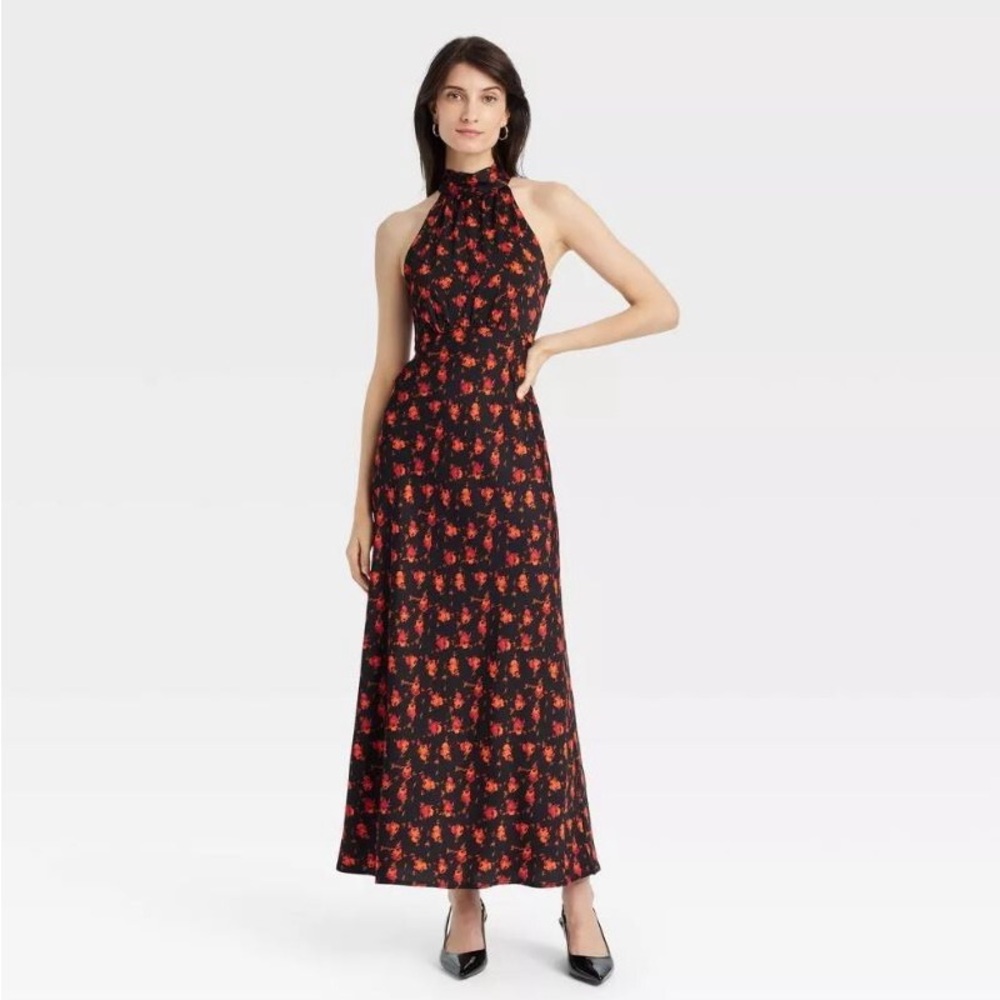 Target Black and Red Floral Maxi Dress